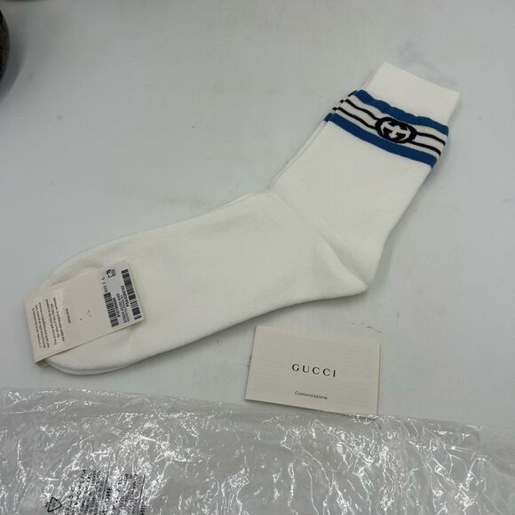 Men's Gucci, interlocking GG striped socks size large made in Italy - Picture 2 of 10